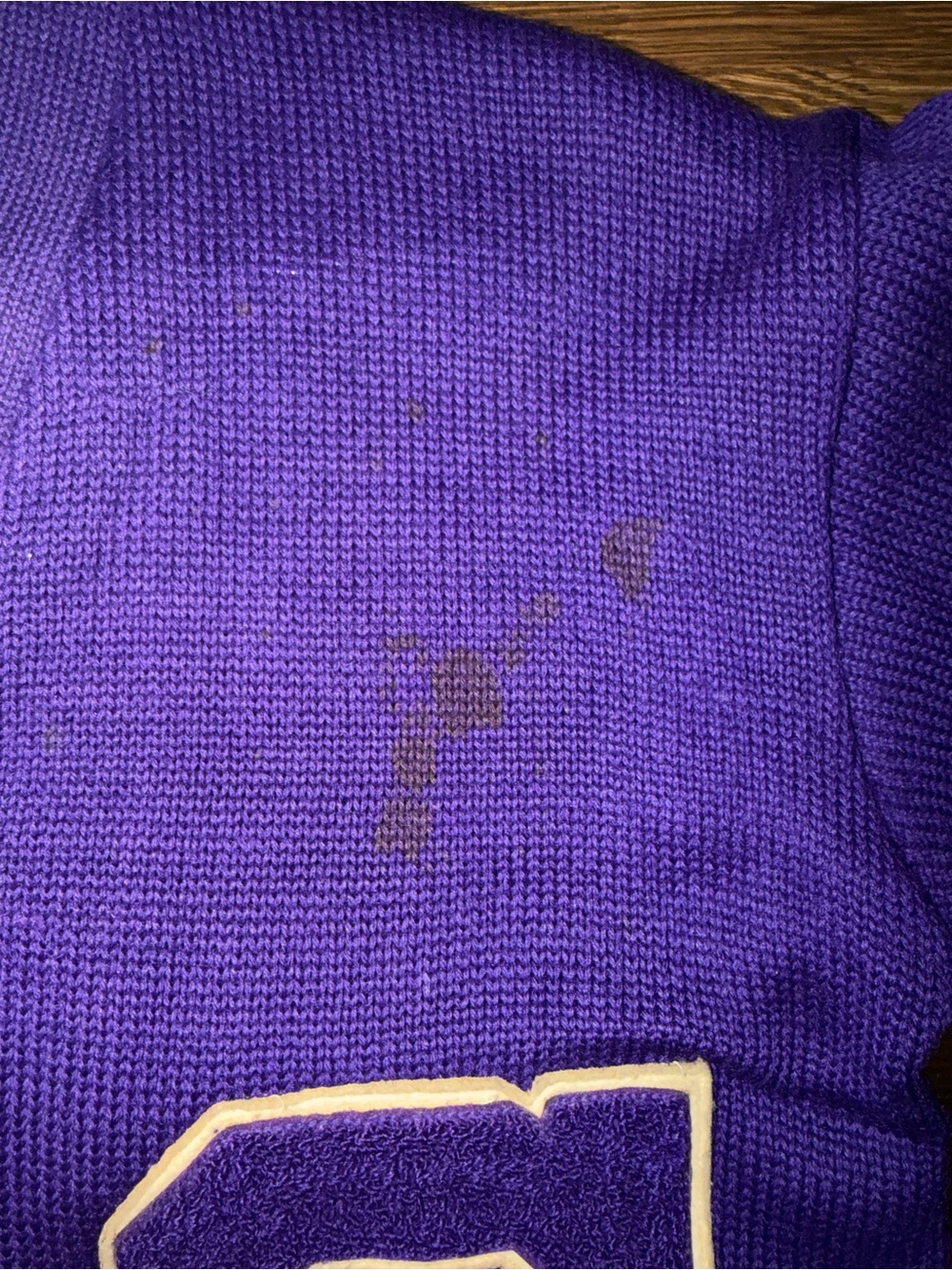 Vintage Purple Letterman Cardigan Sweater - Picture 3 of 8